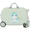 ROLL ROAD Happy Valigia per Bambini Rigida Chiusura a combinazione Laterale 4 Ruote Bagaglio a Mano è realizzato in ABS, un materiale rigido e leggero., dinosauro, Taglia unica, Valigia per bambini
