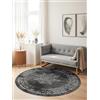Hanse Home Lydia Tappeto a pelo corto, rotondo, orientale per soggiorno, a pelo corto, classico, morbido in stile orientale, per soggiorno, camera da letto, sala da pranzo, corridoio, grigio, Ø 120 cm