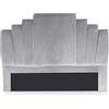 Menzzo Arena Testine da letto, Velours, Argento, 160 cm