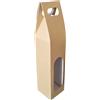 Weboxes Porta bottiglia singola con manico 8 x 8 x 33 Confezione da 10 pezzi - Avorio