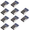 OTOTEC 10PCS 14pin USB 3.1 Tipo C Femmina Spina Connettore Presa con Scheda PCB Adattatore Presa per Filo di Saldatura Scheda PCB Modulo di Supporto