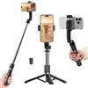 ORICO Treppiede per Smartphone Bastone Selfie, Telescopio in Alluminio 90 cm, Base Stabile, Telecomando Wireless Rimovibile, Compatibile con iPhone, Samsung e Android