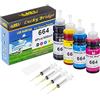Lucky Bridge 4x100ml 664 cartuccia di inchiostro per Epson EcoTank 664 T664per ET-2500 ET-2550 ET-2600 ET-2650 ET-4500 ET-140 ET-140 00 L1. 00 L110 L350 L355 L555-UK