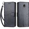 SIENIANLINE Cover per Samsung Galaxy J3 2017 PU Pelle Custodia Flip Nero