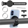Poeloisy Supporto magnetico per telefono compatibile con MagSafe, staffa universale da manubrio per palestra, cyclette, passeggino, attrezzi fitness e bici, con 17 magneti N54, fascia regolabile antiscivolo e