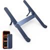SODI Supporto pieghevole in alluminio per computer portatile, regolabile in altezza, ventilato, per MacBook Pro/Air, HP, Sony, Dell, tutti i laptop da 10 a 16 pollici,Blau