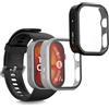 kwmobile 2x Custodia Rigida Smartwatch Compatibile con Huawei Watch Fit 4 Pro Cover - Case Vetro Temperato Orologio Fitness - nero/argento