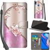 PHINIENLAND Cover per Huawei Psmart z / Y9prime custodia portafoglio Rosa | 3 scomparti carte, 1 tasca banconote, Chiusura magnetica, Supporto, Pelle PU flip cover per Huawei 9X / 9X pro