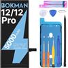 bokman Batteria per iPhone 12/12 Pro, 5000mAh con Kit di Riparazione
