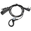 HYS Auricolari radio bidirezionali a forma di G Cuffia wireless di sicurezza della polizia Microfono PTT in linea compatibile con Walkie Talkie Kenwood a 2 pin Baofeng UV-5R UV-82 BF-888S Wouxun