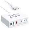 HONGYEE Caricatori USB C 180W, alimentatore usb Multiplo, Caricatore USB, Caricatore Multiplo USB C Compatibile Con MacBook/iPhone 12/13/14/15/Samsung S24/S23/Google/Tablet e telefoni cellulari