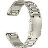 MaKTech Fascia in Titanio,Bracciale in Metallo a Cinque Pezzi Da 26mm con Fibbia a Tartaruga,per Smartwatch Garmin Fenix 8 51mm/7X/6X/5X/7X Pro/6X Pro/5X Plus (Titanio)