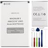 E-yiiviil Batteria di ricambio BigFP800AD BL-11AT compatibile con BRONDI Magnum 3/Amico N.1/(non compatibile con BIGFP800AC) con strumenti