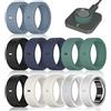 ZOOROO Confezione da 12 anelli di copertura compatibili con Oura Ring Gen 4/4 Ceramic/Gen 3/Ultrahuman Ring, ricarica Surport con copertura, custodia protettiva per anelli in silicone elastico antigraffio