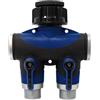 S&M 590283 - Distributore Dritto a 2 uscite con Ingresso filettato Femmina 3/4 - 1 e 2 uscite Maschio 3/4 | con Chiavi Singole collegare Un Programmatore o Tubi di irrigazione
