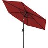 FANTASK Ombrellone da spiaggia con 6 costole e manovella, pieghevole su entrambi i lati a 35°, per giardino, balcone, terrazza (rosso)
