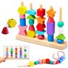 ZGIMI Montessori Giocattoli a partire dai 3 4 5 anni, giocattolo per le abilità motorie, per bambini, in legno, impilabili, giochi educativi, regalo per bambini e bambine