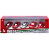 Burago BBURAGO - Gift Pack 5 Ferrari Drive - 5 Modellini Realistici di Auto Iconiche misura 3 pollici, Licenza Ufficiale Ferrari, Età consigliata 3+ Anni