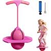 XILEPINGAN Palla Pogo con Maniglia, Palla Saltellante per Adulto, Palla da Salto in Equilibrio, con Pompa, per attività Outdoor E Indoor (Rosa)