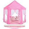 Sumbababy Giocare tende per bambini principessa castello tenda con tappeto per ragazze fata esagonale giocattolo casetta per bambini o bambini piccoli giochi al coperto (rosa)