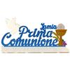 NHDDGR Centrotavola Comunione bimba 3D, Decorazioni Prima Comunione Bambini Blu Centrotavolo, Legno Decorazione tavolo comunione per Bomboniere Festa Prima Comunione (Blue)