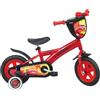 Disney Protezione Bici 10'' Bambino Cars/MC Queen con Piastra Anteriore Decorativa, Parafanghi, Carter, Ruote Bastoni & 2 Stabilizzatori Ragazzo, Rosso, 10