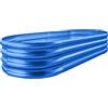 Land Guard Kit per aiuola rialzata zincata, fioriere zincate per esterni, ovale grande in metallo, aiuole rialzate per verdure, 1,2 x 0,6 x 0,3 m (1 pezzo) (blu)