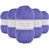 Utopia Crafts Super Aran - Filato per lavoro a maglia e uncinetto, 5 pezzi, 100 g (lavanda mista)