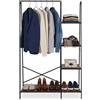 Relaxdays Appendiabiti Industriale 5 Ripiani, Asta, 160×100×40 cm Marrone-Nero