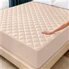 Utopia Bedding Coprimaterasso trapuntato con angoli, per letto matrimoniale, elastico, con angoli, si estende fino a 40 cm di profondità, lavabile in lavatrice (beige)