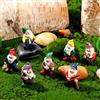 Jetec 7 Pezzi Statue degli Gnomi in Miniatura in Resina Fata Mini Gnomo da Giardino per Decorazione della Tavola e del Giardino per Vacanza e Parenti del Festival Amici e Bambini