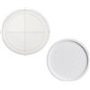 PATIKIL Vassoio Rotondo in Resina da 6,3 con Bordo, Stampi in Silicone per Resina Epossidica Contenitori per Gioielli Vuoti per la Conservazione Stampi, Bianco