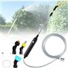 CLIUNT Spruzzatore Elettrico, Nebulizzatore Elettrico,Irroratore A Batteria, con Asta Telescopica da 21.6 inch, 3 Beccuccio Regolabile e 5M Tubo, per Piante, per Giardino, Cantina, Prato21.6 inch