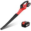 TEENO Soffiatore di fogli senza fili, 20 V, 3,0 Ah, con batteria e caricabatterie, velocità di 13000 giri/min, rosso, Aspiratore elettrico velocità aria max regolabile 288 km/h