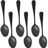 Juwacoo Cucchiaini da Tè Neri, Set da 6 in Acciaio Inossidabile con Finitura Elettrolitica in Titanio Nero, Adatti per Caffè e Dessert