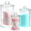 Skelang 3 pz Barattoli in vetro ermetico, barattolo di vetro con coperchio, per conservare sale da bagno, cotone stelo, palline di cotone in bagno