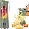 SGZIOO Frullatore portatile per frullati da 450 ml, frullatore portatile, 12 lame, piccolo frullatore con display a LED per frullati e frullati, ricaricabile, mini mixer per viaggi, esterni, verde