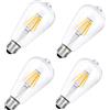 Ankey Lampadine LED Vintage Edison E27, 6W Filamento LED Trasparente Lampadina, Luce Bianco Caldo 2700K, 820LM, Non Dimmerabile, Confezione da 4