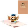 JYNVO YNVO Biglietto auguri laurea,biglietti di auguri celebrativi,regali per la laurea, 3D Biglietto Regalo Pop Up con Gufo,per Donna Uomo Addobbi Cerimonia Università