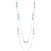 FULU AUTUMN Collana lunga a strati da donna in argento con conchiglie di cristallo collana a catena Boho gioielli per costumi regali di compleanno, Vetro Cristallo Plastica, Non pietra preziosa