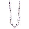 FULU AUTUMN Collane a strati lunghe e vistose per donne, in argento con cristalli e conchiglie, catena in stile boho, gioielli per costume, regali di compleanno, Vetro Cristallo Plastica, Non pietra