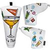 Big Teeth Golf Blade Ping-tipo Putter Head Cover Chiusura Magnetica Golf Club Protector Bianco PU Pelle 19 ° Foro Drink Modello Ricamo