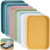 GOMETY 7 vassoi in plastica, antiscivolo, rettangolari, 30,5 x 23 x 2 cm, 7 angoli arrotondati, plastica PP, per cucina, sala da pranzo