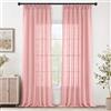 MIULEE Lino Tende Finestre Tenda a Pannello Traslucido Tende Moderne a Vela Trasparente per Porte Balcone Adatte per Soggiorno Camera da Letto 2 Pezzo Set Rosa 140x225 cm