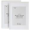 Framelane Set di 2 cornici in rovere bianco con vetro acrilico antigraffio e passepartout, cornice verticale o orizzontale 40 x 60 per foto e quadri