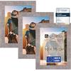 CABBEL set di 3 cornici 10x15 in legno MDF con vetro acrilico infrangibile Grigio (Calcestruzzo)