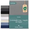 Twinzen Lenzuola Matrimoniali 200x200 cm Premium, Cotone con 5% Elastico - Altezza 18cm, per Coprimaterasso - Grigio - Oeko-Tex