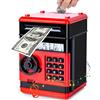 Thedttoy Salvadanaio elettronico digitale con tastiera password, mini automatica di risparmio ATM, Salvadanaio elettrico grande per monete e banconote, Regalo per Bambino Bambina 5-12 Anni (Rosso)