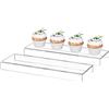 Sezanrpt Rialzo in acrilico per mensole, 30 x 9 x 1 cm, confezione da 2, organizer da banco per figure, cosmetici, borse, scarpe, giocattoli, oggetti da collezione, 30,5 x 9,9 x 2,5 cm