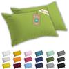 Lavea® Set 2 Federe per Cuscini da Letto 40x80 cm - Copricuscini 100% Cotone Jersey Morbidi e Traspiranti, con Cerniera YKK di Qualità, OEKO-TEX - Verde mela